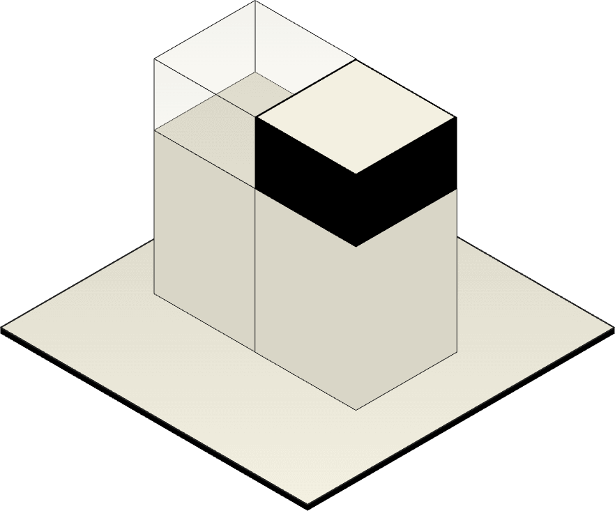 Vertical bar charts showing one outcome rising above another